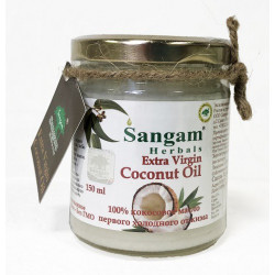 Sangam Herbals. Масло кокосовое Extra Virgin стекло, 150 мл