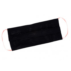 Маска защитная №2 с цветными завязками (материал - хлопок, цвет - черный)