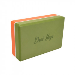 Devi Yoga. Блок из EVA, оранжево-зеленый.