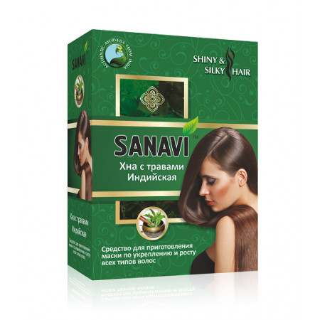 Sanavi. Хна для волос с индийскими травами, 100 г