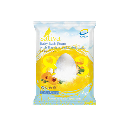 Sativa. Детская пена для купания с Бананом и Календулой, 15 г
