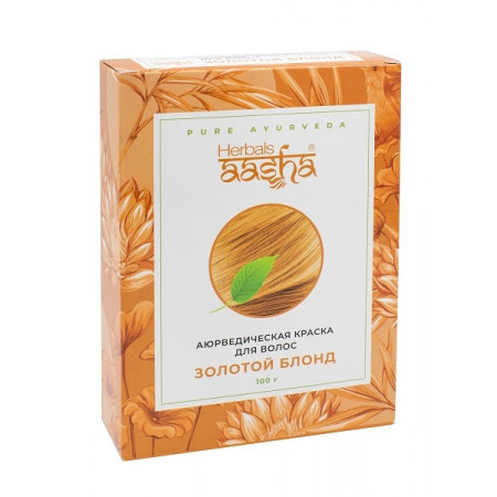 Aasha Herbals. Аюрведическая краска для волос Золотой блонд, 100 г