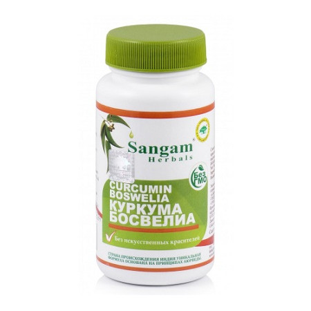 Sangam Herbals. Чурна куркума босвеллия (таблетки 750 мг) 60 шт