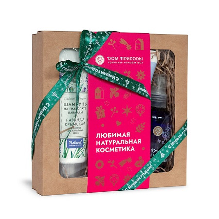 Мануфактура Дом Природы. Подарочный набор косметики "Лавандовое поле"(шампунь+бальзам+гидролат)