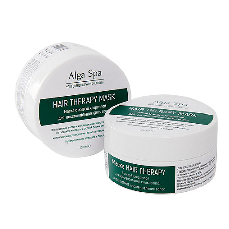 Alga Spa. Маска для восстановления силы волос с живой хлореллой 300 мл