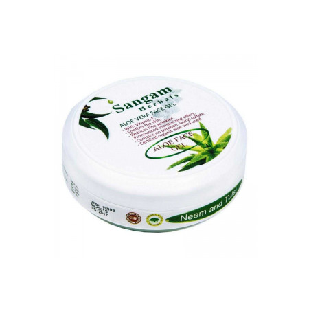 Sangam Herbals. Алое гель для лица Ниим и Тулси, 100 мл