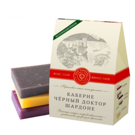 Мануфактура Дом Природы. Подарочный набор натурального мыла "Домик - Винное ассорти"(мыло: каберне+черный доктор+шардоне)