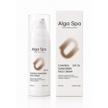 Alga Spa. Солнцезащитный КРЕМ ДЛЯ ЛИЦА, ШЕИ И ЗОНЫ ДЕКОЛЬТЕ на основе суспензии хлореллы, 50 мл