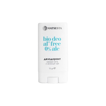 Matsesta. BIO DEO Дезодорант-стик свежая мята и зеленый чай, 15 г