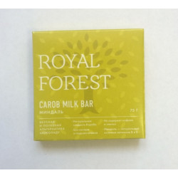 Royal Forest. Шоколад из кэроба с миндалем Carob milk bar, 75 гр.