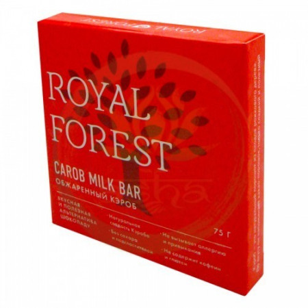 Royal Forest. Шоколад из обжаренного кэроба Carob milk bar, 75 г