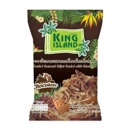 Кокосовое чипсы KING ISLAND, шоколадом, 40 г