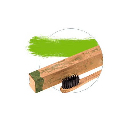 ЭкоВиво. Зубная щетка Bamboobrush из бамбука, щетина с угольным напылением Мини (мягкая жесткость)